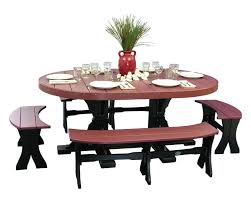 Outdoor dining table set with bench. 4x6 Oval Dinner Table With Benches Patio Table Sets Sales Prices