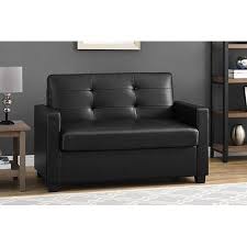 Mainstays Loveseat Sleeper Sofa Twin Black Faux Leather Walmart Com Loveseat Sleeper Love Seat Loveseat Sleeper Sofa