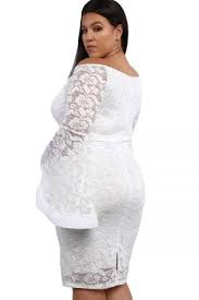 White Plus Size Long Bell Sleeve Lace Dress Lace Dress With Sleeves Fancy Dresses Long African Fashion Dresses