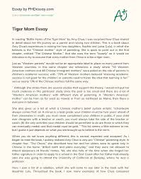 Permissive parenting is one of three main styles of parenting. Tiger Mom Essay Phdessay Com