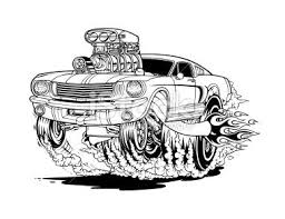 A Vector Illustration Of A Cartoon Style Mustang Muscle Car Muscle Cars Mustang Cool Car Drawings Car Art