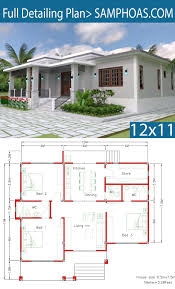 House Design With Full Plan 12x11m 3 Bedrooms Samphoas Plansearch Beautiful House Plans House Plan Gallery House Construction Plan