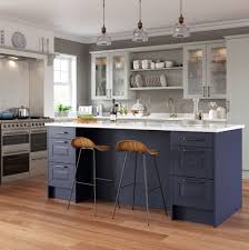 Light grey kitchen with wood worktop direct. Chatham Serica In Light Grey Marine Blue Kitchens Direct Ni