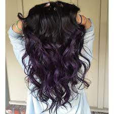 ❤ liked on polyvore featuring beauty products, haircare, hair styling tools, hair by fading purple into blue with hints of lavender, this electric indigo ombre not only pops against black hair, but it also has dimension and softness. Ombre Hair Black And Purple Novocom Top