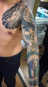 Update On Goku Shenlong Still In Progress By Fuji State Of Grace In San Jose Ca Sheng Long Tattoo Dragon Ball Tattoo Geek Tattoo