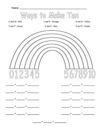 Ways To Make Ten Rainbow Worksheet Pdf 1st Grade Math Second Grade Math First Grade Math