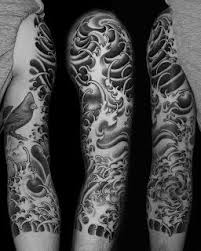 Black And Gray Japanese Tattoo Sleeve Japanese Sleeve Water Tattoo Water Tattoo Japanese Sleeve Tattoos Sleeve Tattoos