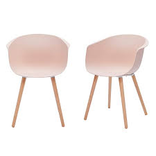 Cross legged desk with white lacquer + wood accents, $229. Amazon Brand Rivet Alva Modern Curved Back Plastic Dining Chair Set Of 2 23 2 W Nude Pink Buy Online In Dominica At Dominica Desertcart Com Productid 216447773