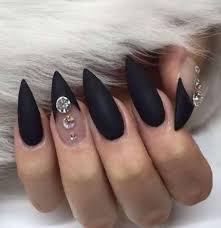 Almond Black Acrylic Nail Designs 21 Ideas Nails Acrylic Stiletto Almond Black For 2019 Black Stiletto Nails Black Nails With Glitter Stiletto Nails Designs