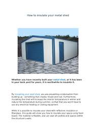 There are several benefits to insulated metal buildings. How To Insulate Your Metal Shed By Strategy Plus Issuu