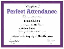 Perfect Attendance Certificate Template Perfect Attendance Perfect Attendance Certificate Attendance Certificate