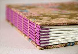 The most common book binding cover material is cotton. Coptic Stitch Use Coloured Paper To Make A Coloured Spine Without Making The Signatures Of Coloured Paper By Zoopre Book Binding Diy Handmade Books Diy Book