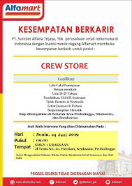 Walk in interview jumat, 6 juli 2018 pukul : Alfamart Membuka Kesempatan Berkarir Untuk Posisi Crew Store Berita Terbaru