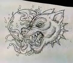 Did you scroll all this way to get facts about wolf tattoo flash? Mercer Draws Things Angry Wolf Dog Fella Drawing Tattoo Design