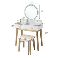 Costway Makeup Vanity Table 3 Color Lighting Modes Jewelry Dressing Walmart Com In 2020 Vanity Table Set Makeup Table Vanity Vanity Table