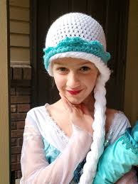 Girl's Elsa Inspired Hat Custom Crochet 0-3 Months, 3-12 Months, 1-4 Years,  & Child Frozen Inspired White Long Braid Ice Queen