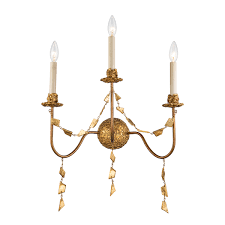 Mosaic 3 Light Wall Sconce In Antique Gold Sc1158 3 Lucas Mckearn
