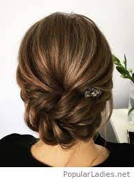 Braided Updo With Accessory Wedding Hairstyles For Medium Hair Hair Styles Wedding Hair Trends