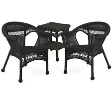 Easy Care Resin Outdoor Wicker Chairs Set Of 2 Black Plow Hearth In 2020 Outdoor Wicker Chairs Resin Wicker Furniture Wicker Furniture
