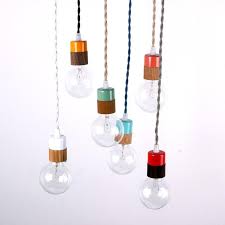 Newly wired with new porcelain socket for one standard bulb. Two Tone Various Colors Pendant Lamp