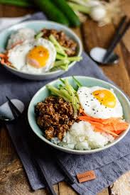 Korean Beef Bowl Asiatisch Mariniertes Fleisch Mit Frischem Gemuse Und Reis Ina Isst Asiatische Rezepte Einfache Gerichte Asia Kuche