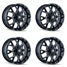 Black 8 Lug Wheels Set 4 20 Mayhem Warrior 8015 Black Milled Wheels 20x10 8x6 5 8x170 25mm 8 Lug Ebay Wheel Rims Wheel Wheels And Tires