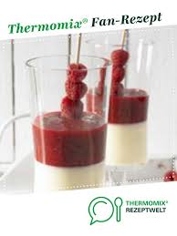 Weisse Kaffee Pana Cotta Mit Roter Fruchtsauce Rezept Fruchtsaucen Thermomix Kirschsauce