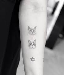 Fine Line Cat Portraits Arm Tattoos Tattoos For Women Cat Cat Portrait Tattoos Black Cat Tattoos