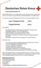 Examinierte Pflegefachkrafte Pflegehilfskrafte M W Drk Kreisverband Neuss E V Pflegedienst