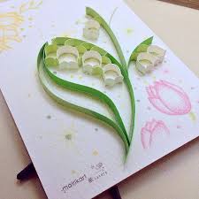 Quilled Lily Of The Valley Shitateru Papercraft Blogged Flickr Lily Of The Valley Old Art Paper Art Craft