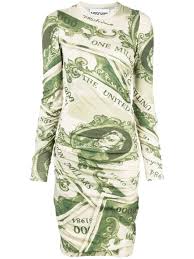 Moschino Dollar Bill Print Dress Farfetch Print Dress Moschino Clothes