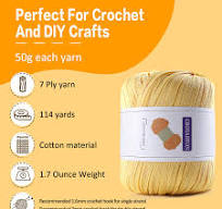 Amazon.com: Raffia Yarn for Crochet, Soft Cotton Yarn for ...