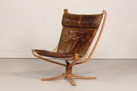 this high back falcon chair by sigurd ressell is made of beechwood and upholstered with cognac color leather with go chair leather armchair norwegian furniture