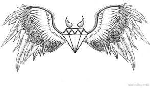 Finding a tattoo design that you want inked on your skin forever is a process. Angel Winged Devil Diamond Tattoo Design