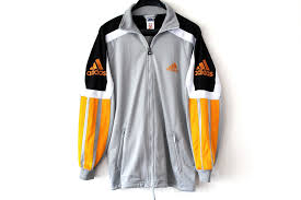 Adidas Black And Orange Jacket Vintage Adidas Jacket Silver Black Orange Adidas Tracksuit Rare Zip Up Adidas Sweatshirt Big Logo Hip Ho Pink Adidas Sweatshirt Adidas Sweater Adidas Tracksuit