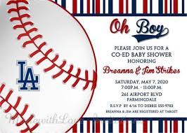 Dodger Baby Shower Invitations Baby Shower Baby Shower Invitations Baseball Baby Shower Theme