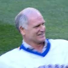 Larry Andersen throws the ceremonial first pitch