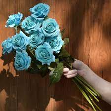 See more ideas about flowers, beautiful flowers, flower garden. Real Touch 10 Stems Dark Turquoise Silk Artificial Roses Flowers Peta Fiveseasonstuff