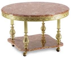 It was easy to assemble and the best thing is that it has small wheels. Casa Padrino Luxury Baroque Coffee Table Pink Gold O 80 X H 43 Cm Round Brass Living Room Table With Marble Top And Wheels Baroque Living Room Furniture