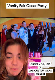Meeting of Giggly Squad and Las Culturistas at Vanity Fair Oscar Party