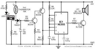 Fire Alarm Circuit Electroschematics Com In 2020 Electronic Circuit Projects Electronics Circuit Electronic Circuit Design