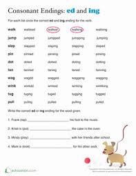 Ed And Ing Endings Worksheet Education Com Spelling Worksheets 3rd Grade Words Teaching Verbs