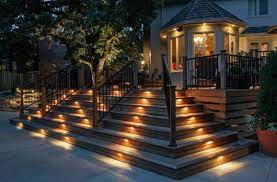 Bronze outdoor integrated led deck post light with 6 in. 7 Creative Deck Lighting Ideas Green World Lumber