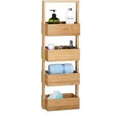 Was ist beim kauf von schmale regale zu beachten? Casaria Badregal Standregal Bambus 4 Ablagen 88x16x28 Cm Holz Kuchenregal Korbregal Bad Badezimmer Kuche Regal Schmal 107922