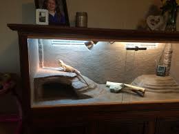 Custom Enclosure From A Dresser Bearded Dragon Org Bearded Dragon Bearded Dragon Care Diy Bearded Dragon Enclosure