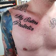 Any knocks or hits directly to your tattoo can cause damage. Tattoo Uploaded By Bo My Sisters Protector Chest Piece 1153462 Tattoodo
