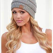 With cc yarn, ch 1 (counts as 1st sc), sc in every stitch around, sl st to beg ch to join—48 (56) sc. Cc Knit Beanie 8f4686