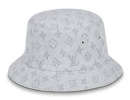 Louis Vuitton White Bucket L Blue Monogram Denim Bob Lv Logo Reversibl Louis Vuitton White Louis Vuitton Hat Louis Vuitton Bucket Hat