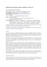 Class, id, style provided for use with stylesheets. Pdf Mathematical Markup Language Mathml Version 3 0