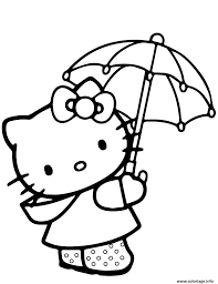Coloriage Hello Kitty Sous Un Parapluie Dessin Hello Kitty à imprimer